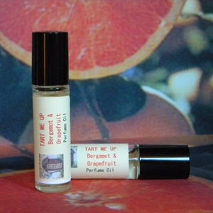 Bergamot & Grapefruit Perfume Oil TART ME UP, Natural Cologne Oil Alcohol-Free, Stocking Stuffers For Wife, Women&#39;s Rollon Travel Cologne