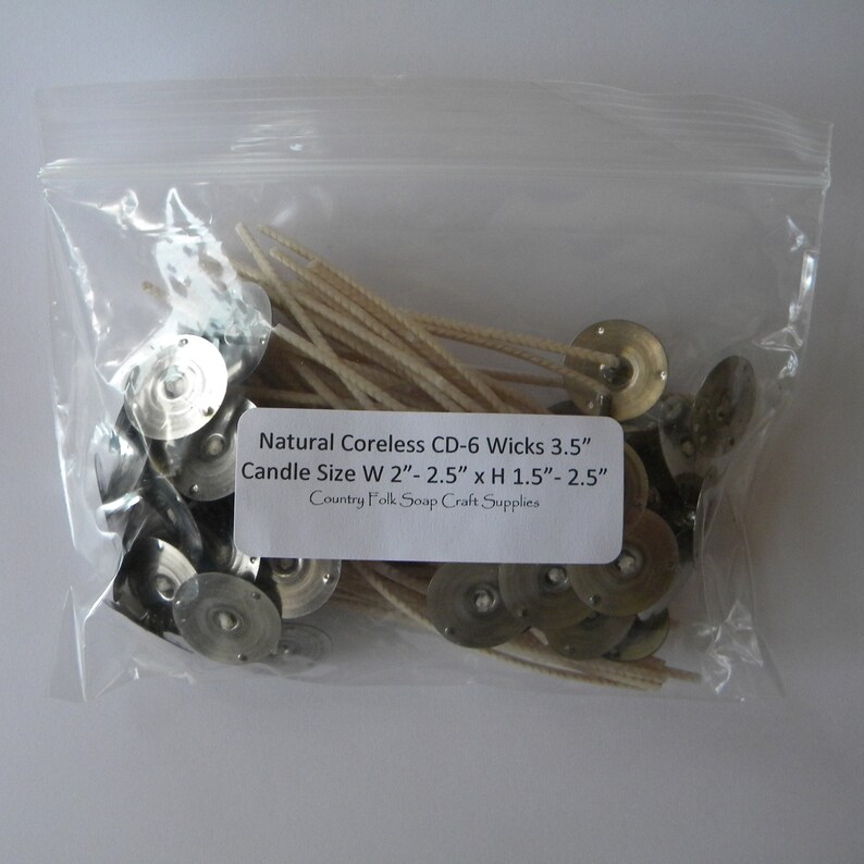 3.5" Natural Cotton Candle Wicks, 50 Quantity Pre Tabbed Wicks, Small Candle Wicks, Votive Candle Wicks