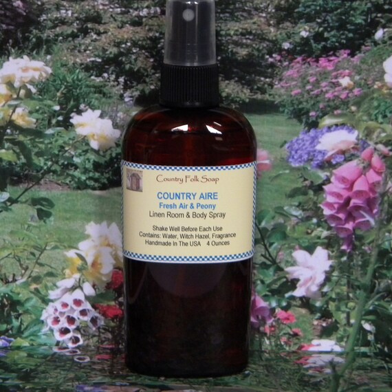 Country Aire Fresh Air Peony Room Fragrance Spray Natural Eco Friendly Sustainable Linen And Room Spray