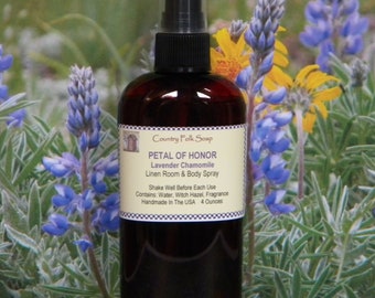 PETAL of HONOR Lavender Chamomile Spray, Aromatherapy Spray, Lavender Chamomile Body Mist, Lavender Chamomile Body Spray,