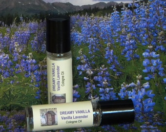 DREAMY VANILLA Natural Cologne Perfume Oil For Women, Vanilla Lavender Perfume Oil. Aromatherapy Oil, Vanilla Lavender Roll On Cologne Oil