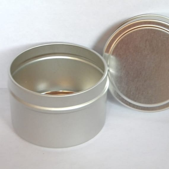 Empty Metal Tins With Lids, 4 Oz Tins Sets of 10 or 48, Round Tins