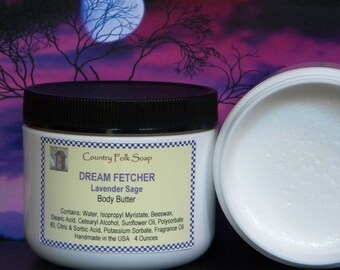 Dream Fetcher Lavender Sage Body Butter: Natural Sensitive Skin Care (4 oz)