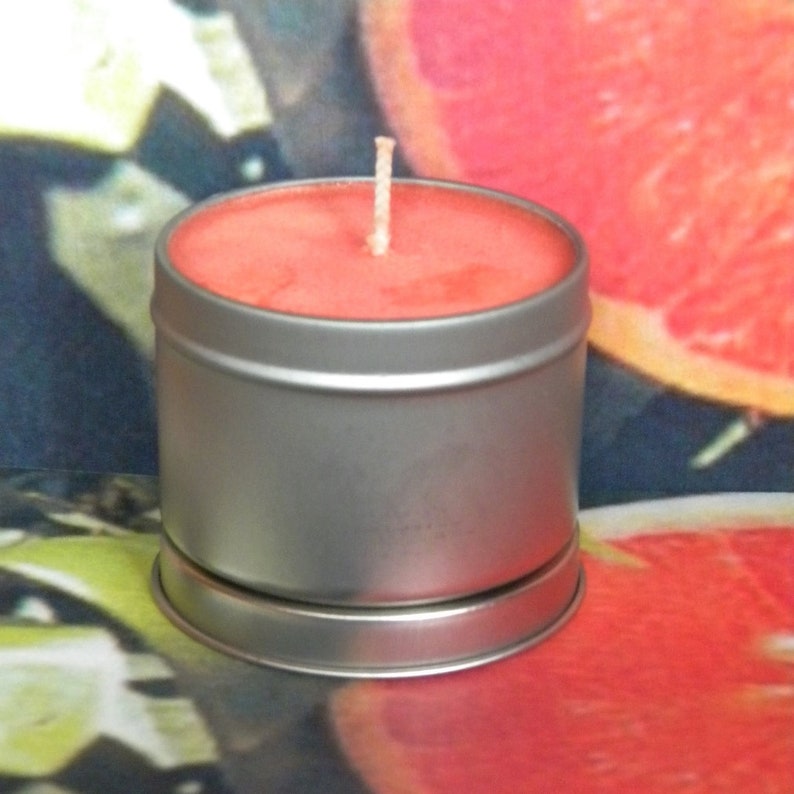 Orange Bergmot & Grapefruit Candles TART ME UP, Heavily Scented Soy Wax Candles, Handmade Citrus Scented Soy Candles image 2