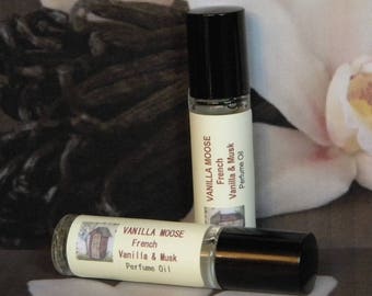 Vanilla Perfume Oil VANILLA MOOSE, Vanilla & Musk Perfume Oil, Vanilla Roll On Cologne, Vanilla Cologne Oil, All Natural Vanilla Cologne