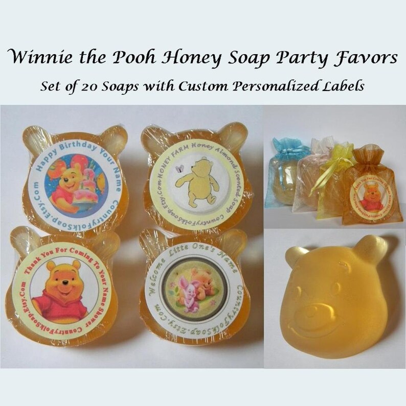 Winnie The Pooh Baby Shower Favors Birthday Party Soap Personalized