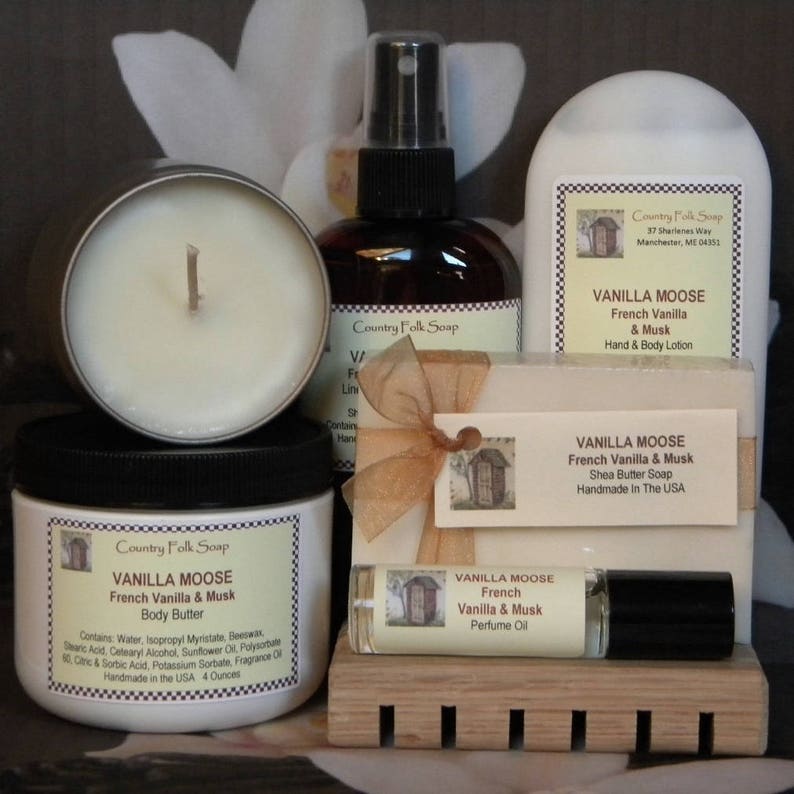 VANILLA MOOSE Soap Gift Set, Mother's Day Birthday Gifts For Mom, Vanilla Soap Lotion Candle Set, Vanilla Soap Gift Set image 9
