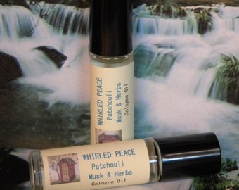 WHIRLED PEACE Patchouli Musk & Herbs Cologne Perfume Oil, Natural Cologne Oil, Patchouli Rollon Cologne Perfume Oil For Men Women Unisex