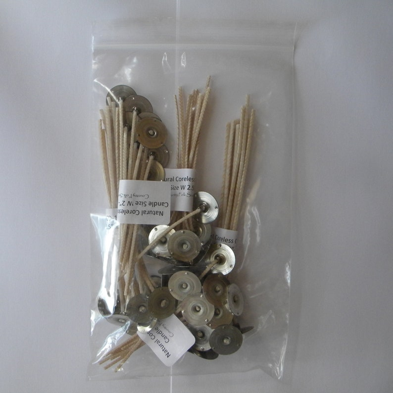 Assorted Natural Cotton Candle Wicks, 50 Quantity (10 each x 5 Sizes) Pre Tabbed Wicks, Small Candle Wicks, Mason Jar Candle Wicks, Large Wicks, Votive Candle Wicks