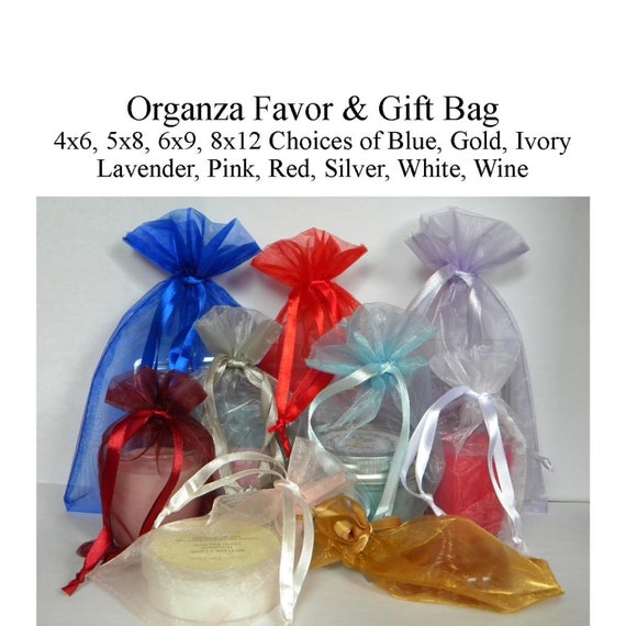 White Organza and Linen Drawstring Pouch Gift Bags – JPI Display