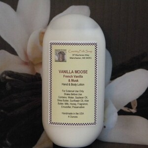 VANILLA MOOSE Lotion, Vanilla Lotion, Vanilla Body Lotion, Vanilla Hand Lotion, Vanilla Hand Cream, Best Vanilla Lotion