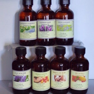2 oz Fragrance Oils for Candles, Soap, Lotions,  Reed Diffusers & more. Lavendwer Chamomile, Lavender Sage, Lemon Lavender, Lilac In Bloom, Mango Papaya, Masculine Musk, Melon Ball