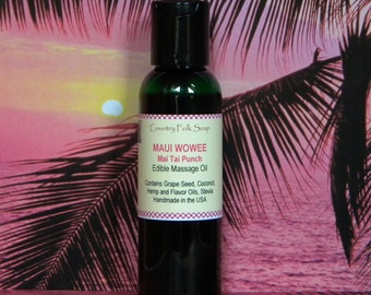 MAUI WOWEE Mai Tai Punch Massage Oil, Anniversary Gift For Her, Romantic Gifts For Her Sexy Gifts, Citrus Pineapple n Coconut Body Oil