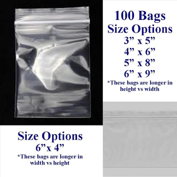 Clear Plastic Bags, Zip Lock Bags, Plastic Baggies, Reclosable