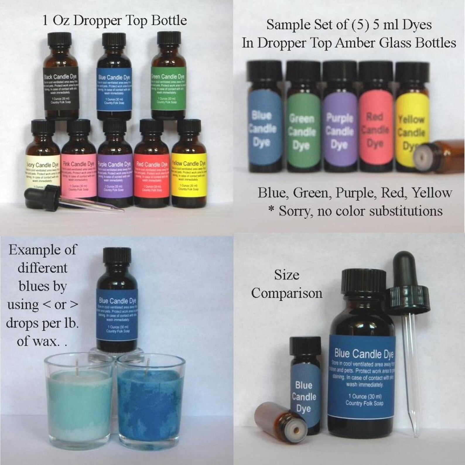 Candle Dye 1 Oz Liquid Candle Color Candle Wax Dye Sample Etsy