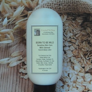 Oatmeal Lotion, BORN To Be MILD, Eczema Lotion, Psoriasis Lotion, Best Hand & Body Lotion, Natural Body Lotion, Homemade Hand Lotion