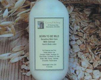 Oatmeal Lotion, BORN To Be MILD, Eczema Lotion, Psoriasis Lotion, Best Hand & Body Lotion, Natural Body Lotion, Homemade Hand Lotion