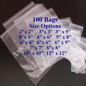 100 kleine durchsichtige wiederverschließbare Plastiktüten Poly Pouch Bag 
