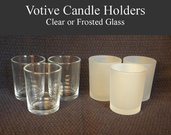 Votive Candle Holder Sets Free Shipping, Clear or Frosted Glass Votive Holders, Votive Candle Cups Holders