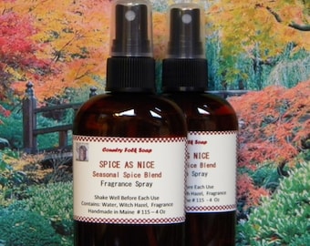 SPICE AS NICE Holiday Fall Cinnamon Clove Room Fragrance Spray Natural Eco Friendly Sustainable Linen and Room Spray