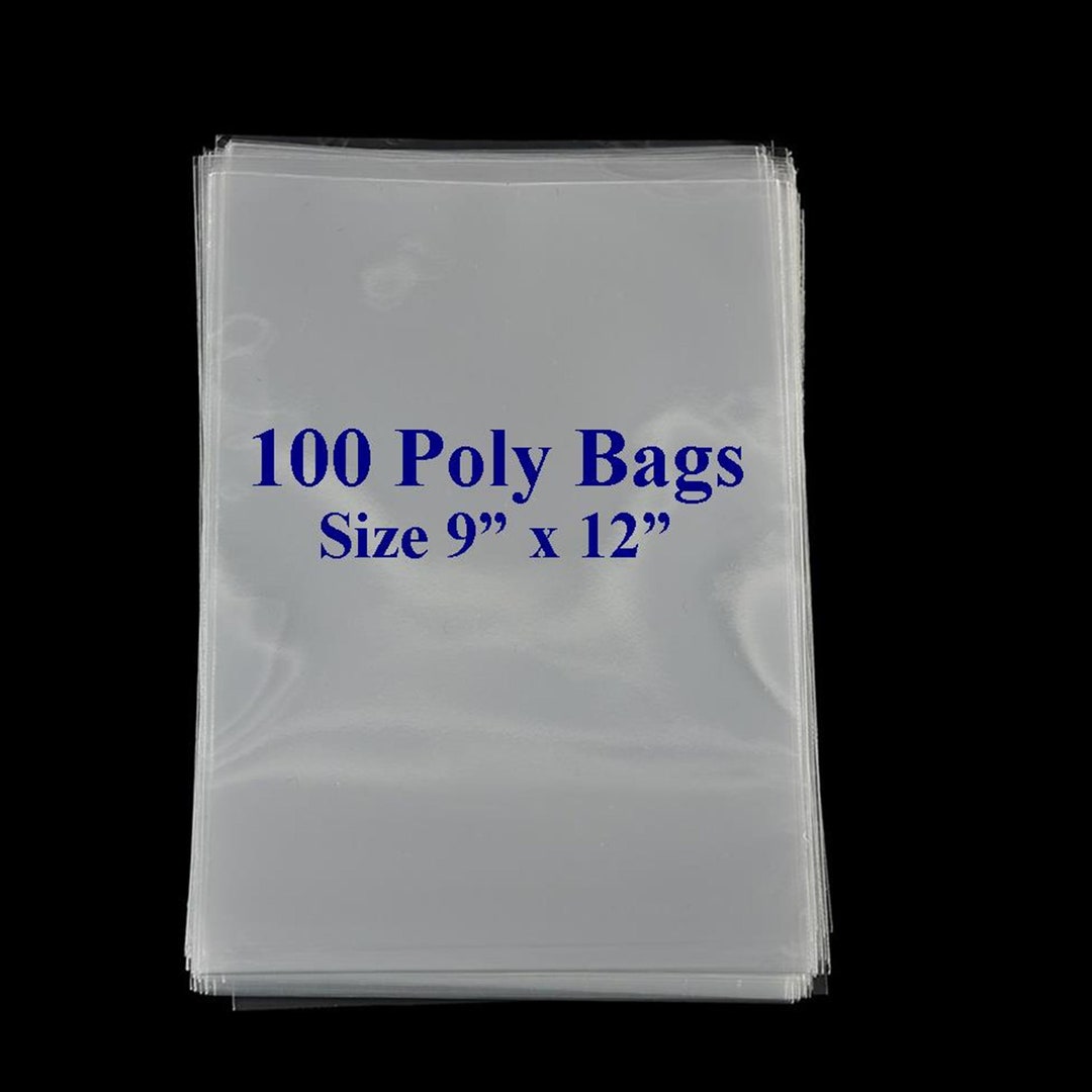 Clear Plastic Bags 9x12 Food Grade Poly Baggies, Clear Merchandise Bags