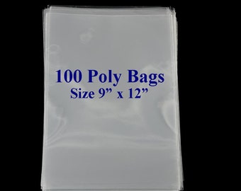 Clear Plastic Bags 9x12 Food Grade Poly Baggies, Clear Merchandise Bags 1.5 ml For Clothing Shirts, Etsy Shop Supplies, Free Shipping