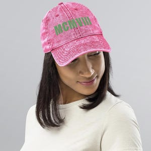 AKA 1908 Roman Numeral Cap, AKA Founder’s Day, Pink and Green, HBCU Sorority Cap, Sorority Gift, Alpha Kappa Alpha Cap, Pearls
