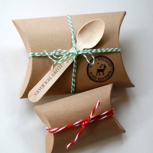 DIY Recycled Brown Kraft Pillow Boxes Perfect for Embellishing with Deco Tapes Three Sizes Available image 4