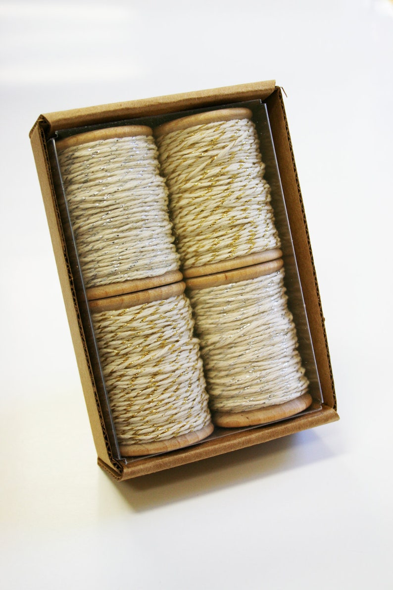 Metallic Twine Set 80 Yards Designer Twine in Gift Box Two Etsy