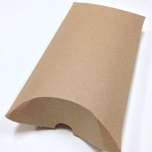 DIY Recycled Brown Kraft Pillow Boxes Perfect for Embellishing with Deco Tapes Three Sizes Available image 2