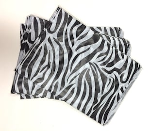 Set of 100 - Traditional Sweet Shop Zebra Print Paper Bags - 5 x 7 New Style