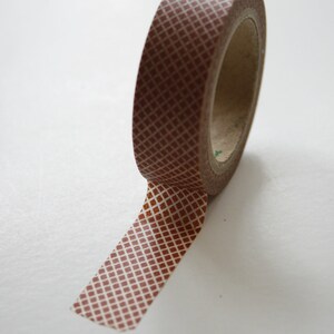Washi Tape - 15mm - Rust Diagonal Grid Pattern - Deco Paper Tape No. 53