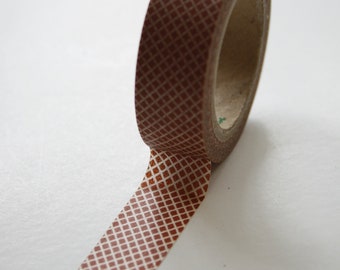 Washi Tape - 15mm - Rust Diagonal Grid Pattern - Deco Paper Tape No. 53