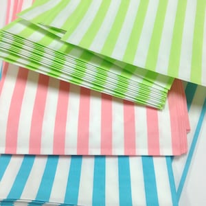 Set of 50 - Traditional Sweet Shop Candy Stripe Paper Bags - 5 x 7 Easter Colors - New!