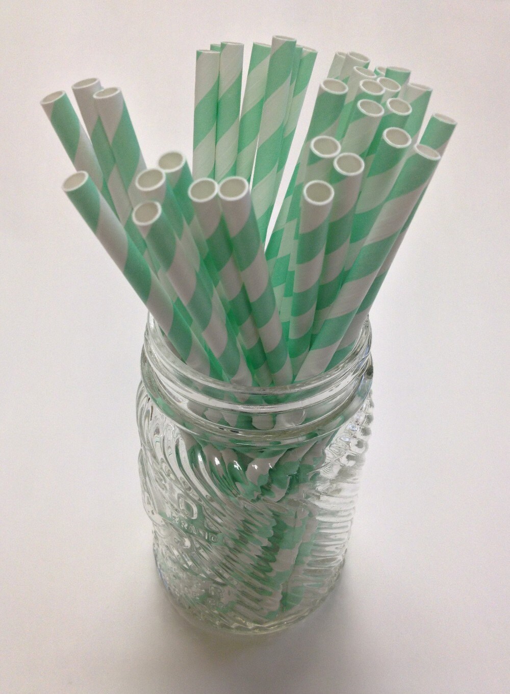 50 Mint Green Striped Paper Straws Perfect for Parties Etsy