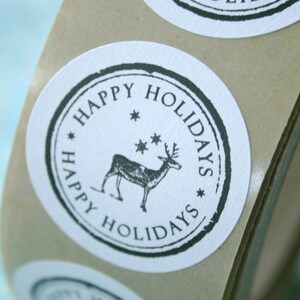 Christmas Holiday Stickers Seals Round 1.5 Inch or Custom 2 Inch Round ...