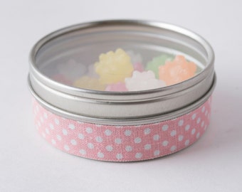 Fabric Deco Tape Light Pink with White Polka Dots - Scrapbook Embellish Decorate - Colorful and Fun - Single Roll No. F82