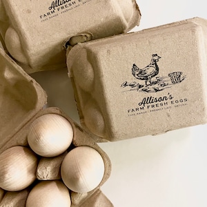 Set of 15 Printed Vintage Style Egg Cartons - Heavy Pulp - Multiple Sizes - Egg Cartons - Custom Graphics