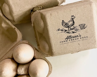Set of 15 Printed Vintage Style Egg Cartons - Heavy Pulp - Multiple Sizes - Egg Cartons - Custom Graphics