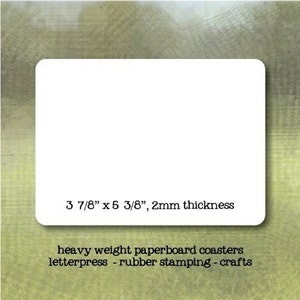 Dessous de verre rectangulaires en papier blanc au format carte postale - lot de 100 - création ou estampage