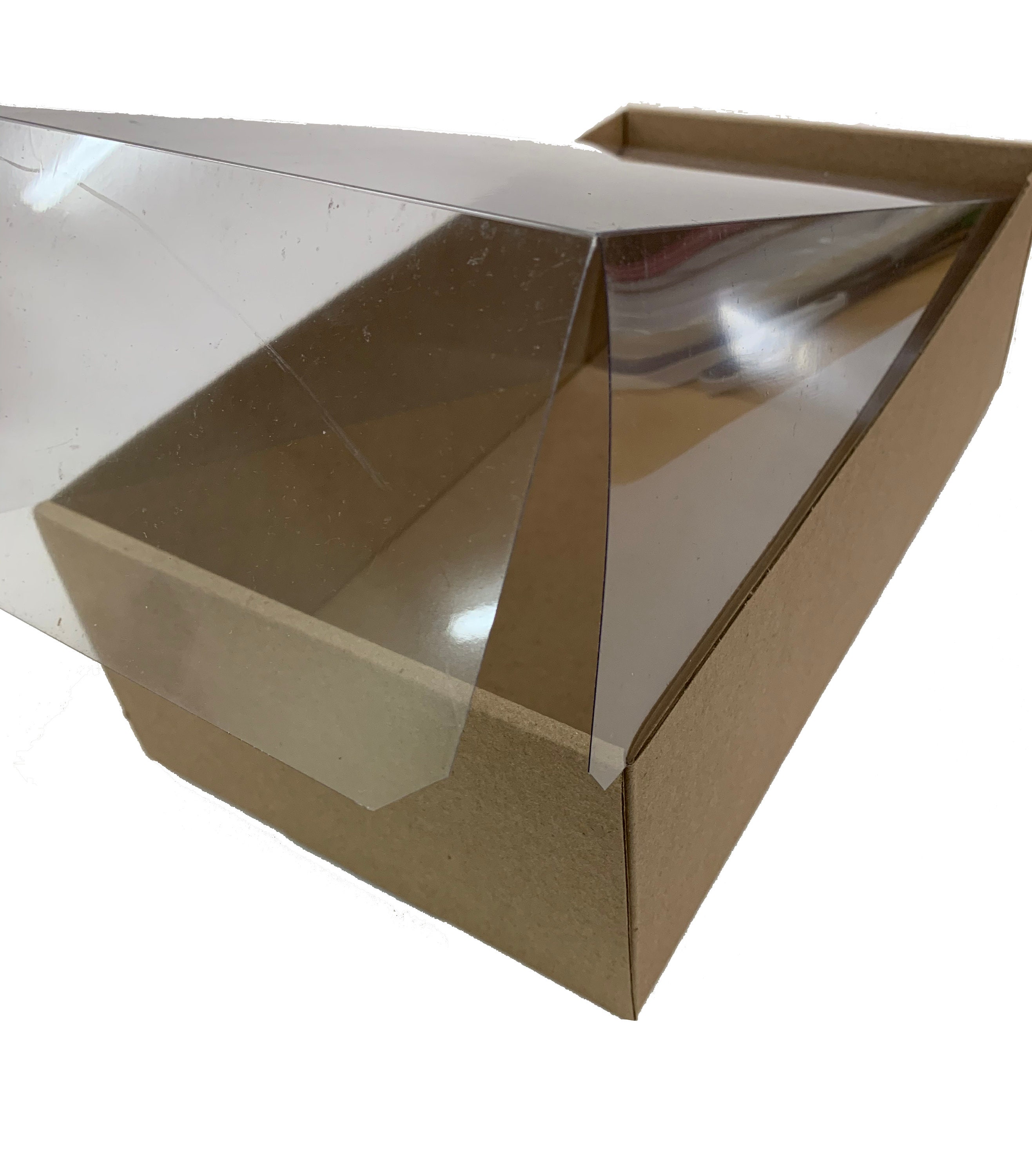 Heavy Kraft Cardboard Boxes set of 10 Clear Top Extra Etsy