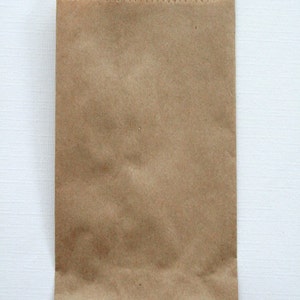 QTY 25 Extra Small Polished Brown Paper Flat Merchandise Bags Blank No Printing 3 1/4 Inches x 5 1/4 Inches image 8