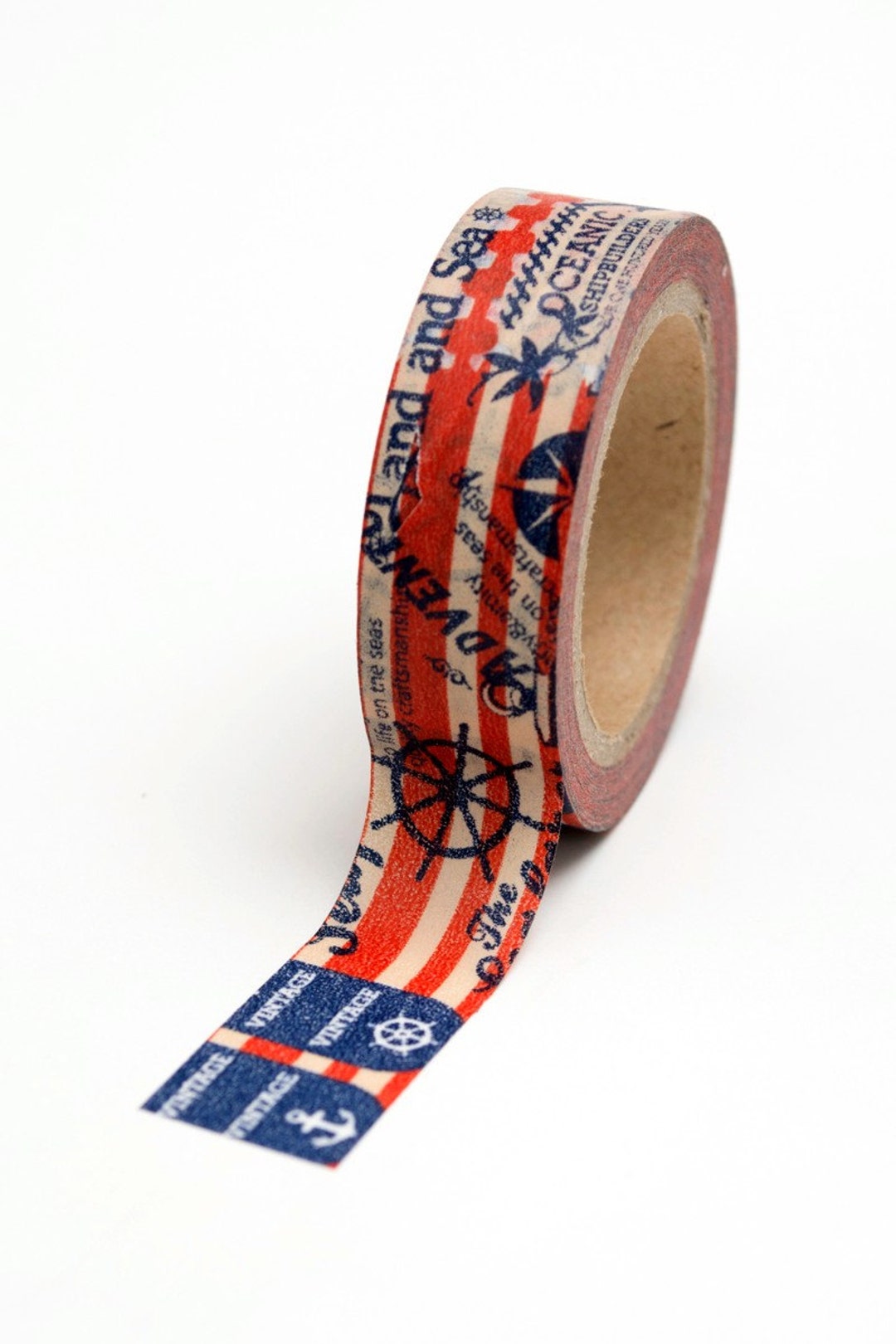 Washi Tape - 15mm - Vintage Nautical Land and Sea - Deco Paper Tape No ...