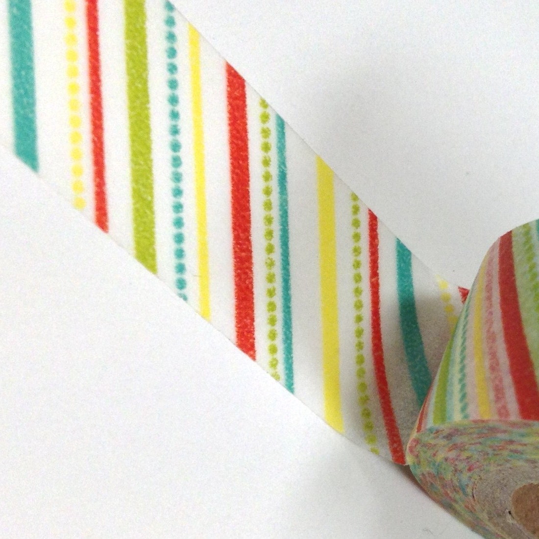 Washi Tape 15mm Multi Colored Stripes and Dots Aqua Rosy - Etsy