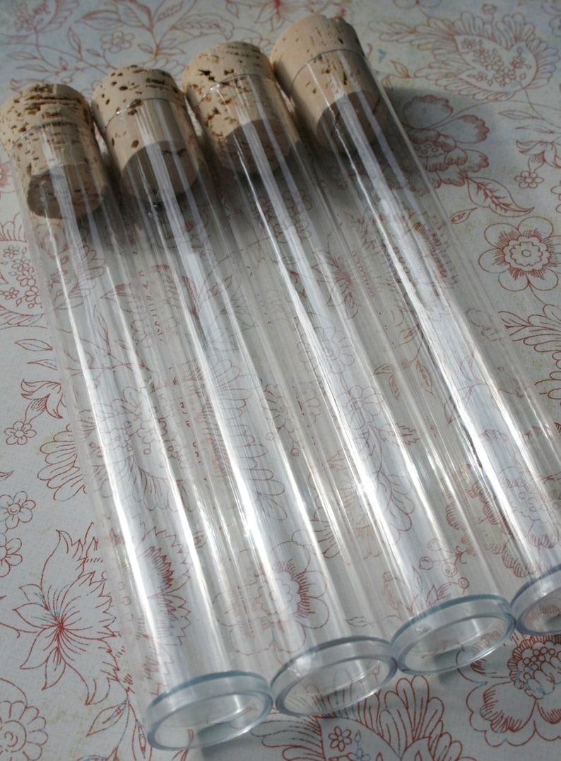 35 Clear Plastic Storage Tubes and Corks FDA 1 X 6 Inch Etsy