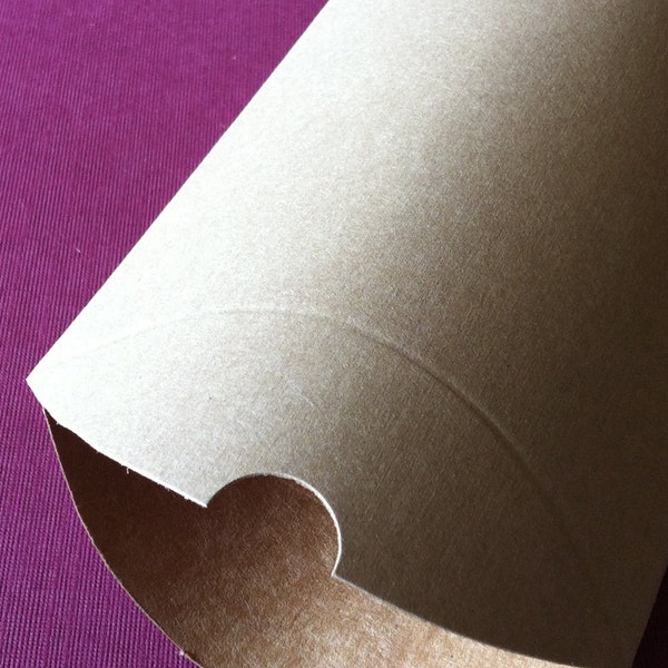 DIY Brown Medium Size Kraft Pillow Boxes - set of 5 - Perfect for Embellishing with Deco Tapes - 4 1/2 x 4 1/2 x 1 1/2 Inches