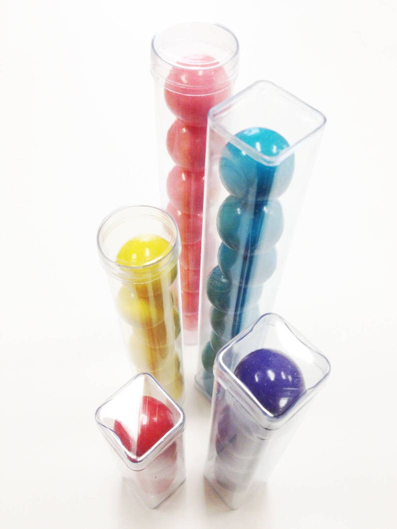 FREE U.S. Shipping Clear Fda Plastic Round or Square Storage Tubes Three Lengths Candy or Favor Tubes with Clear Caps image 3