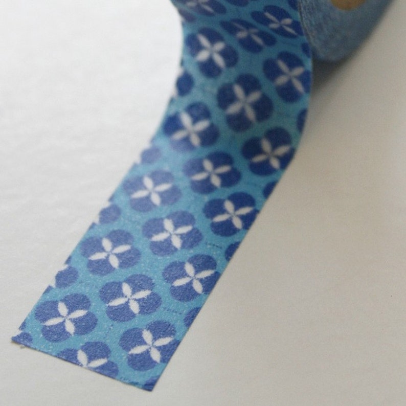 Washi Tape 15mm Medium Blue and Turquoise Geometric - Etsy
