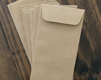 Seed Packet Envelopes - Brown Kraft Grocery Bag Self Seal Envelopes 3.5 x 6.5 Inches - 70 lb Heavy Paper - Plain & Unprinted - Free US Ship