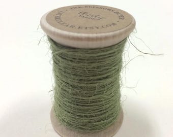 Burlap Twine - 30 Yards on Wooden Spool - Sage Color Jute